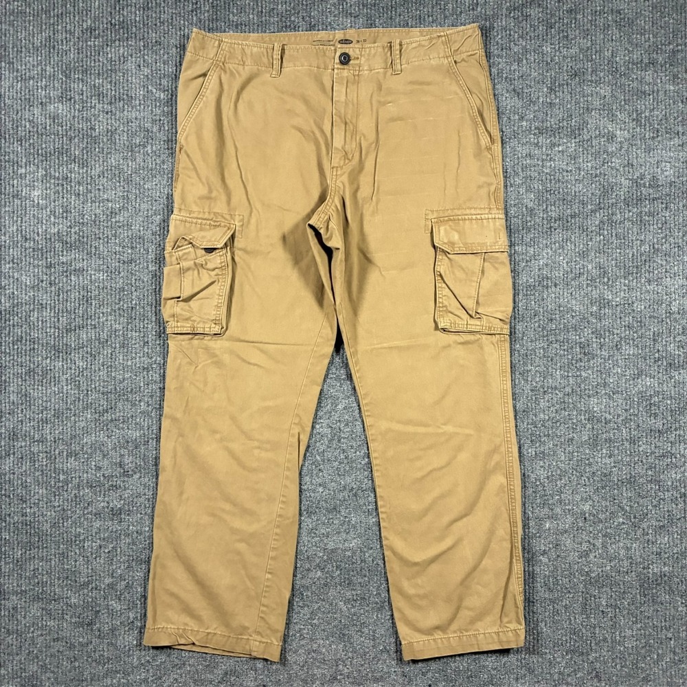 Old Navy Broken-In Cargo Pants Mens Size 38x32 Khaki Relaxed Fit Utility Casual